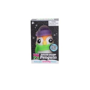 NeeDoh Polar Glow Penguin Toy - Orange, White, Black, Green, Purple